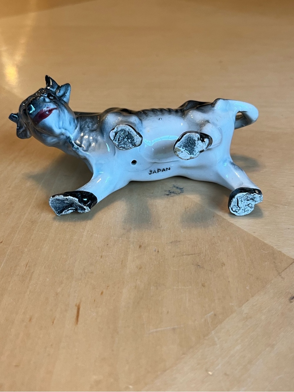 Vintage Black and White Bull Steer Figurine Made in Japan - Picture 10 of 11